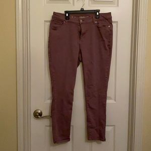 Purple Jeans, ankle length, fitted, size 14